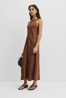 Boat Neck Bias Dress