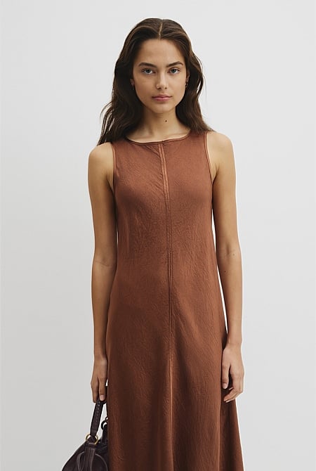 Boat Neck Bias Dress