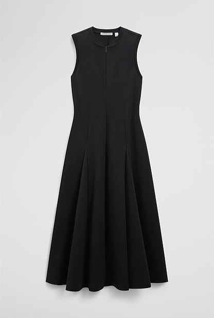 Panel Zip Neck Ponte Dress