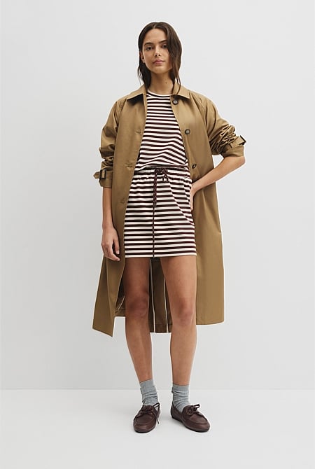 Australian Cotton Blend Stripe Boxy T-Shirt
