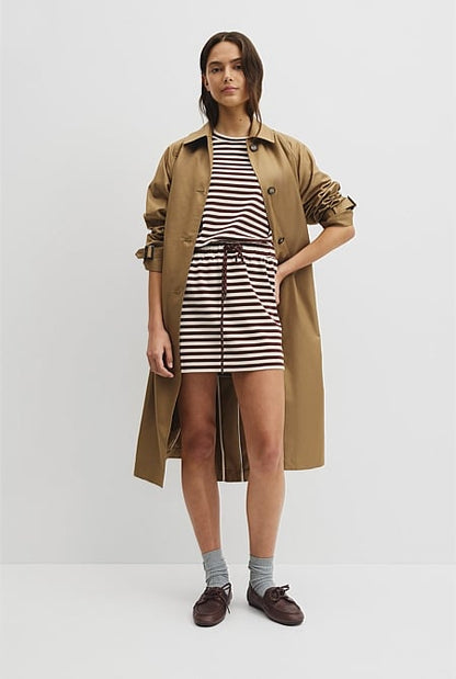 Australian Cotton Blend Stripe Boxy T-Shirt