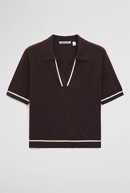 Cashmere Blend Short Sleeve Knit