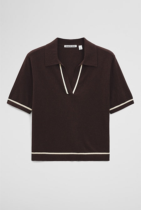 Cashmere Blend Short Sleeve Knit