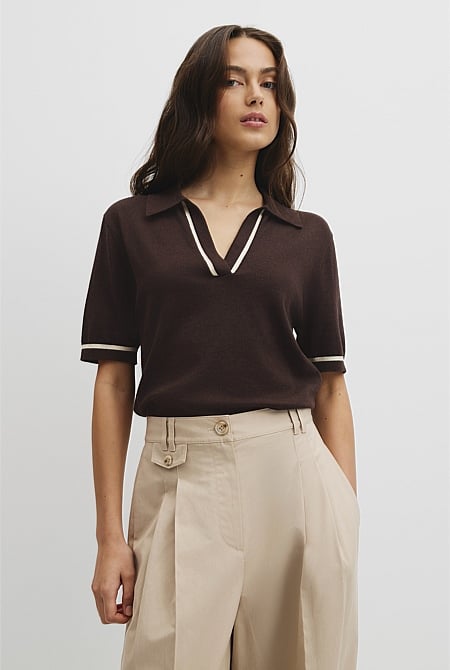 Cashmere Blend Short Sleeve Knit