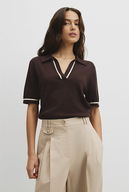 Cashmere Blend Short Sleeve Knit