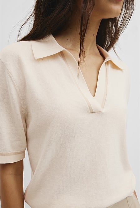 Cashmere Blend Short Sleeve Knit