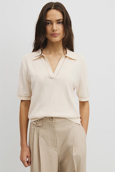Cashmere Blend Short Sleeve Knit