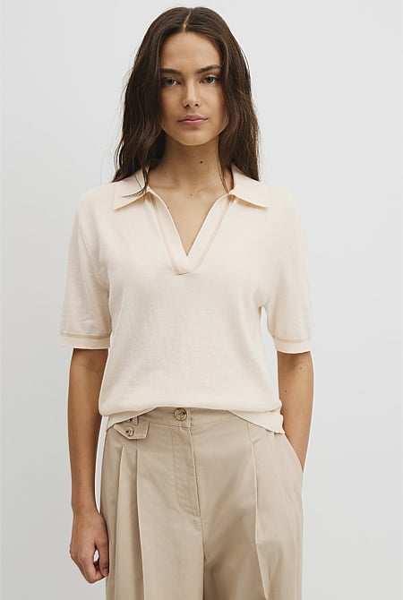 Cashmere Blend Short Sleeve Knit