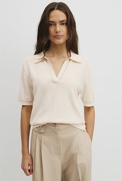 Cashmere Blend Short Sleeve Knit