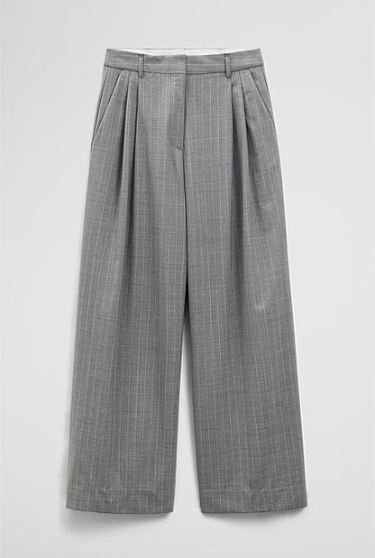 Wool Blend Tailored Pinstripe Pant