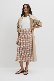 Print Bias Midi Skirt