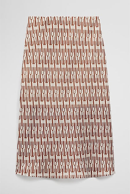 Print Bias Midi Skirt