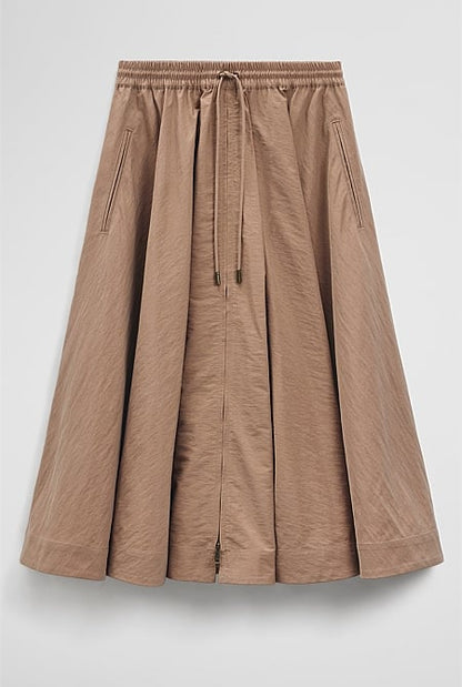 Parachute Midi Zip Skirt