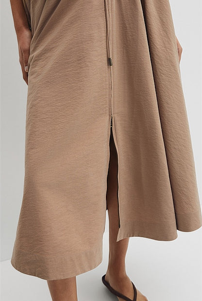 Parachute Midi Zip Skirt