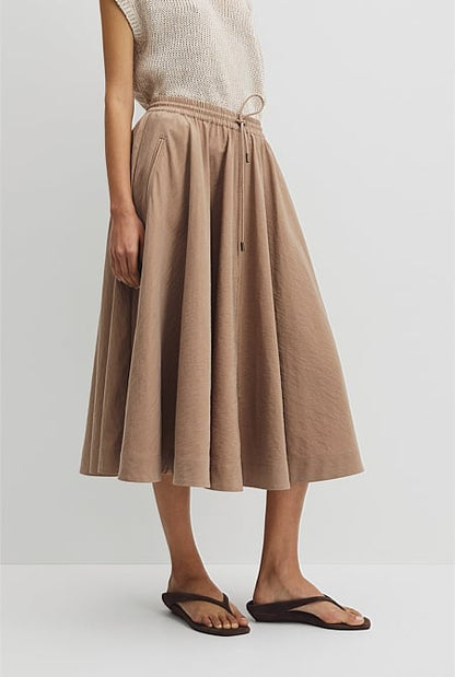 Parachute Midi Zip Skirt