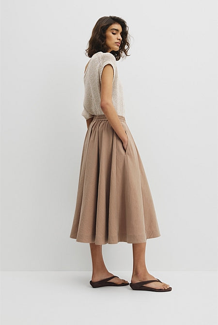 Parachute Midi Zip Skirt