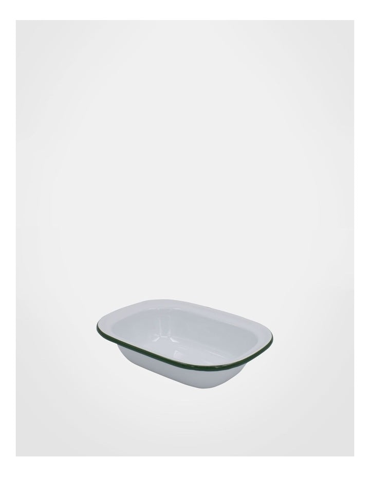 Enamel Oblong Pie Dish 20cm