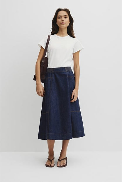 Soft Denim Cargo Skirt