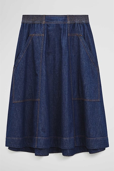 Soft Denim Cargo Skirt