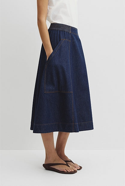 Soft Denim Cargo Skirt