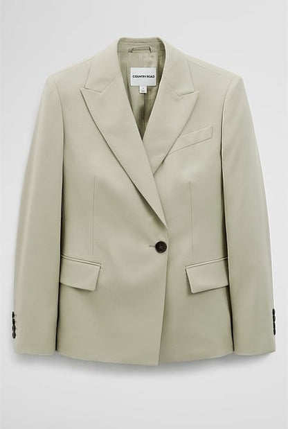 Wool Blend Wrap Blazer