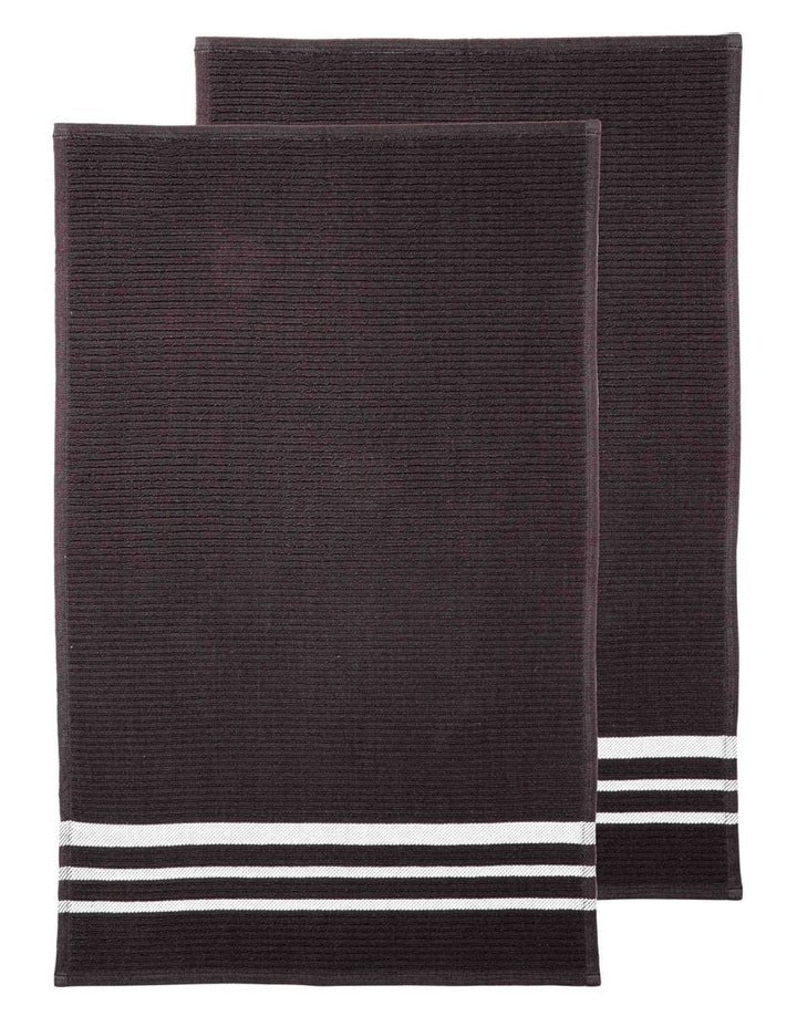 Terry Kitchen Towel 2 Pack in Black
