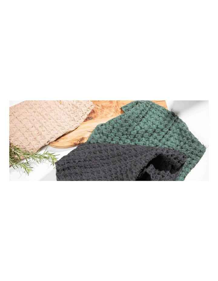 Chunky Waffle Kitchen Towel 2 Pack in Taupe