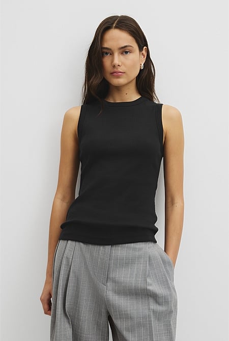 Australian Cotton High Neck Tank