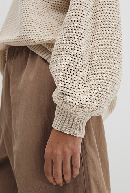 Longsleeve Relaxed Crochet Knit