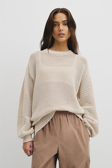 Longsleeve Relaxed Crochet Knit