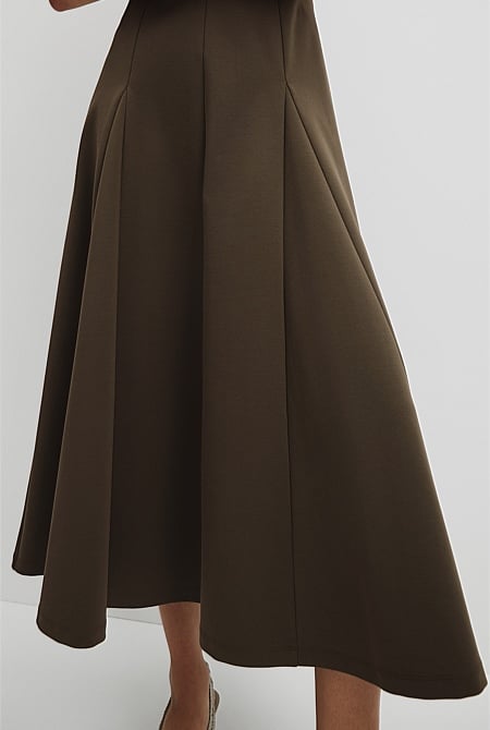 Panel Zip Neck Ponte Dress