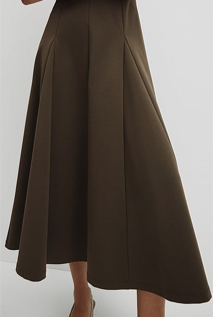 Panel Zip Neck Ponte Dress