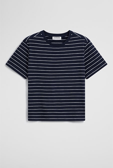 Stripe Textured Slub T-Shirt