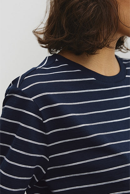 Stripe Textured Slub T-Shirt
