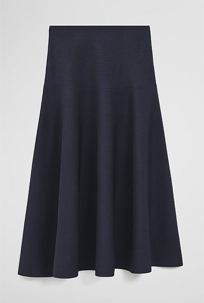 Fluted Knit Midi Skirt