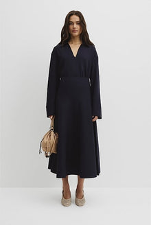 Fluted Knit Midi Skirt