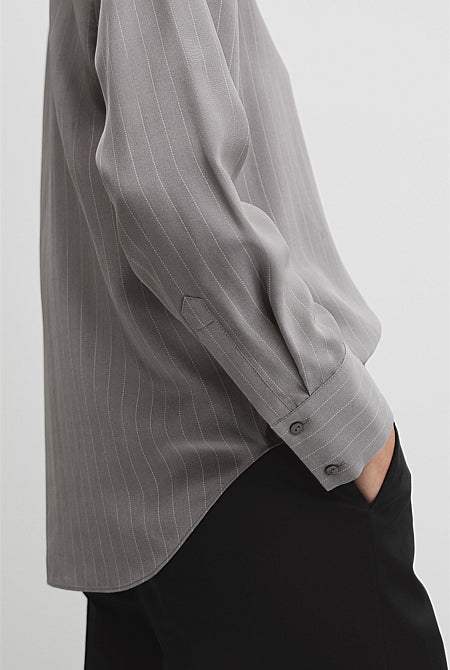 Pinstripe Silk Shirt