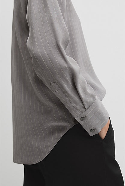Pinstripe Silk Shirt