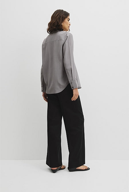 Pinstripe Silk Shirt