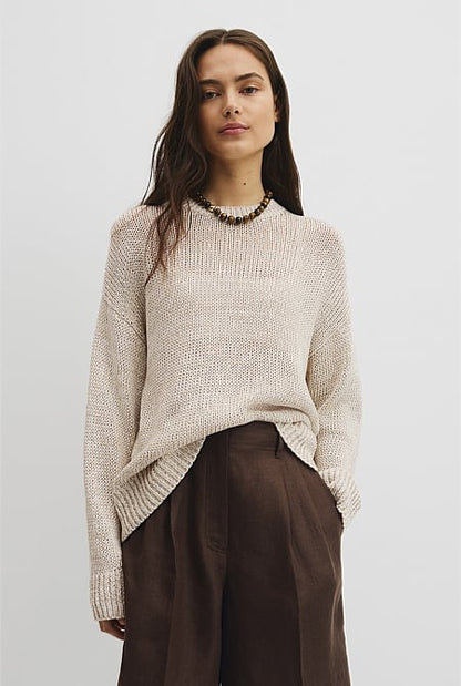 Organically Grown Cotton Tape Yarn Sweater