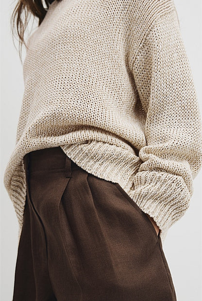 Organically Grown Cotton Tape Yarn Sweater