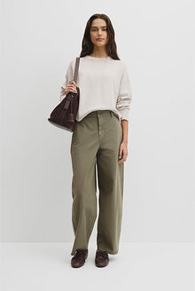 Cotton Linen Crew Neck Knit