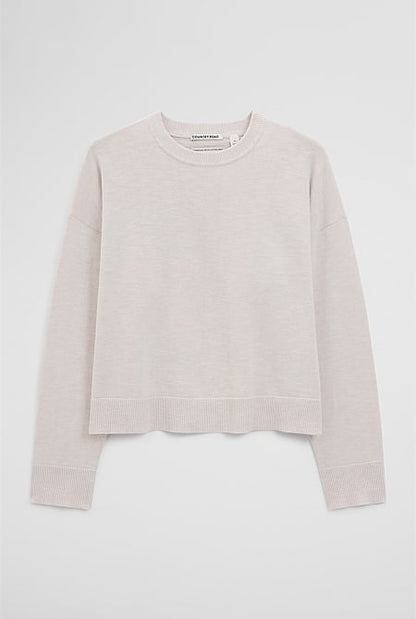 Cotton Linen Crew Neck Knit