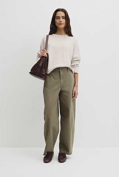 Cotton Linen Crew Neck Knit