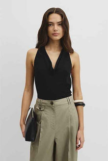 Wool V-Neck Drape Tank