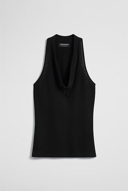 Wool V-Neck Drape Tank