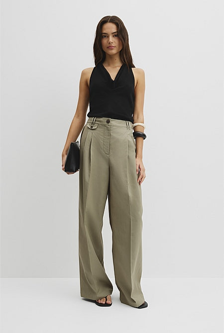 Wool V-Neck Drape Tank