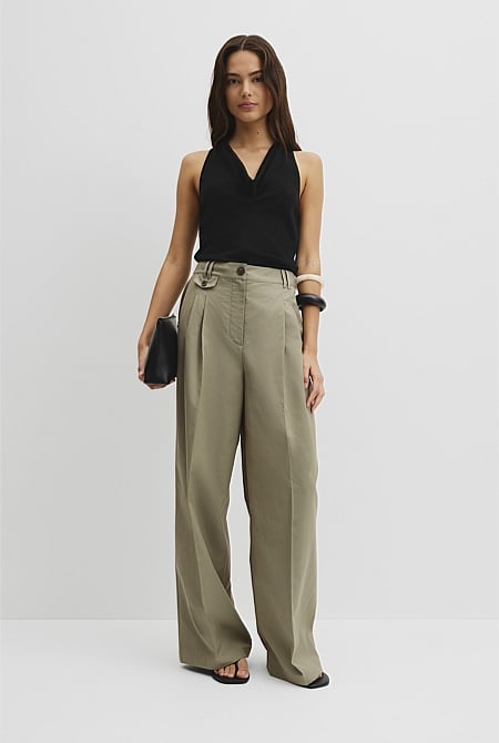 Wool V-Neck Drape Tank