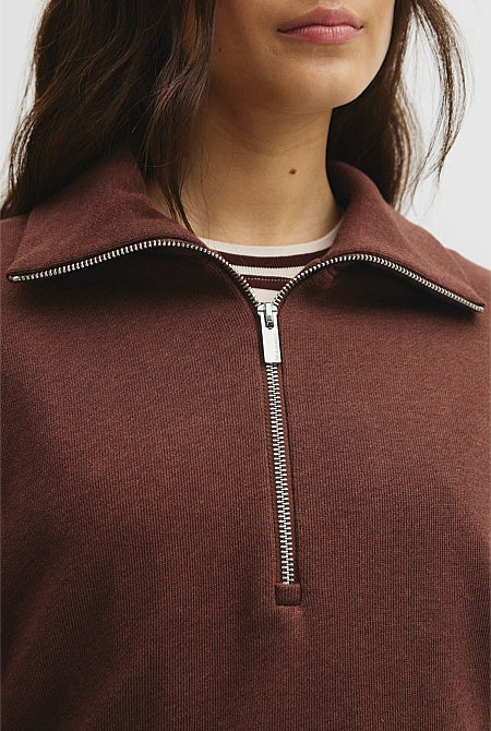 Australian Cotton Funnel Neck Sweat