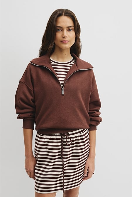 Australian Cotton Funnel Neck Sweat